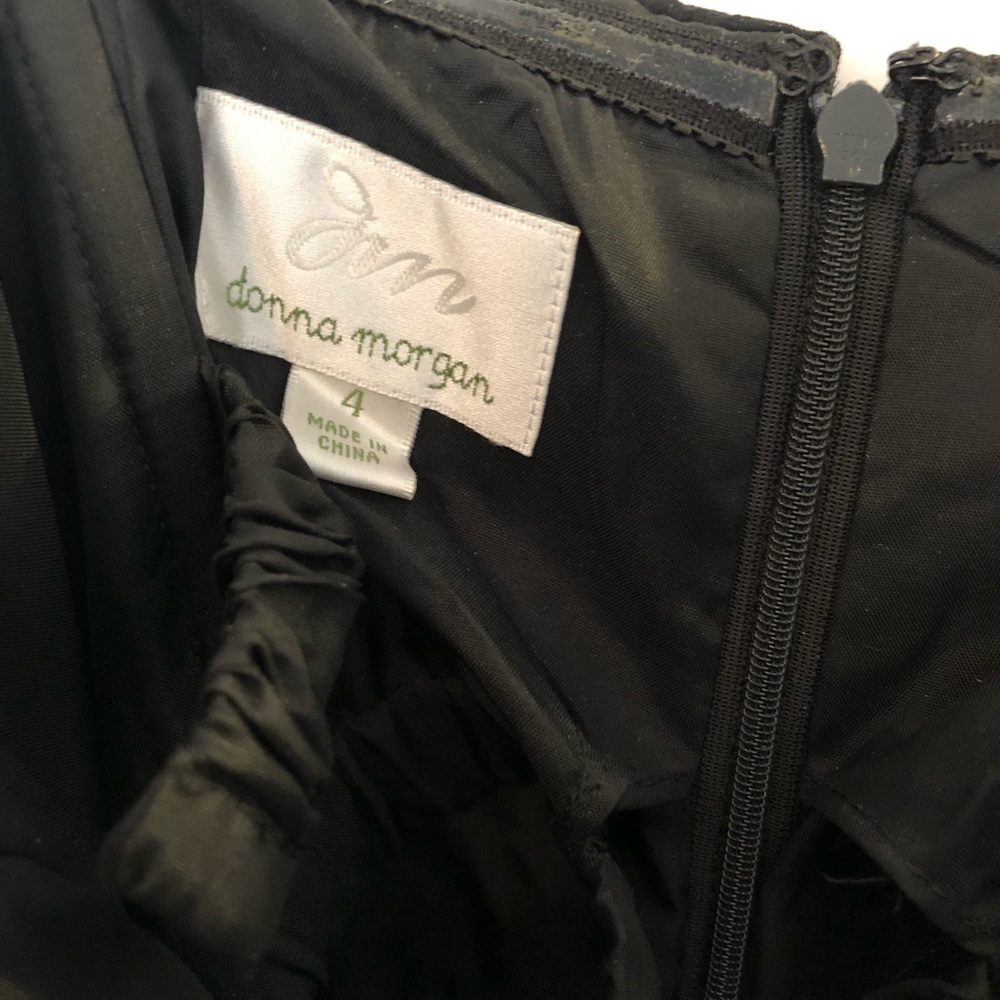 NWT Donna Morgan Black Strapless Chiffon Dress - Picture 4 of 6